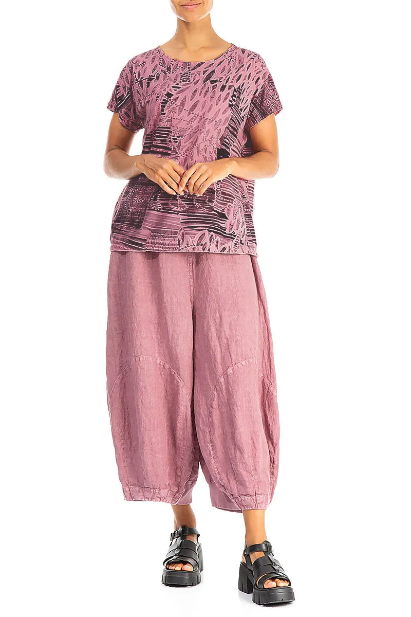 Short Sleeves Mauve Taupe Serenity Cotton Top