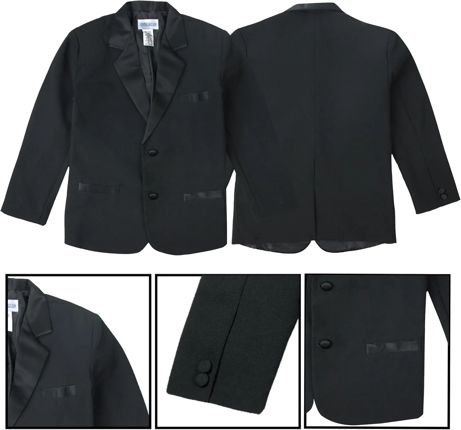 Spring Notion Boys' Classic Fit Tuxedo Set, No Tail