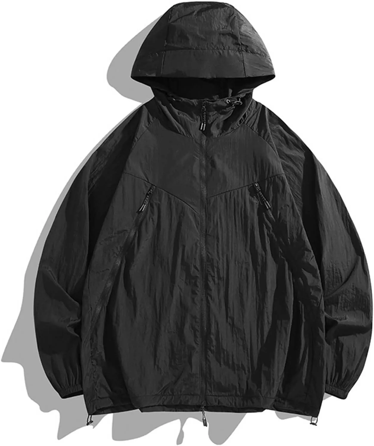 Summer UPF 50  Shirts for Men Long Sleeve Swim Shirt Lightweight Quick Dry Sun Protection Hoodie with Pockets