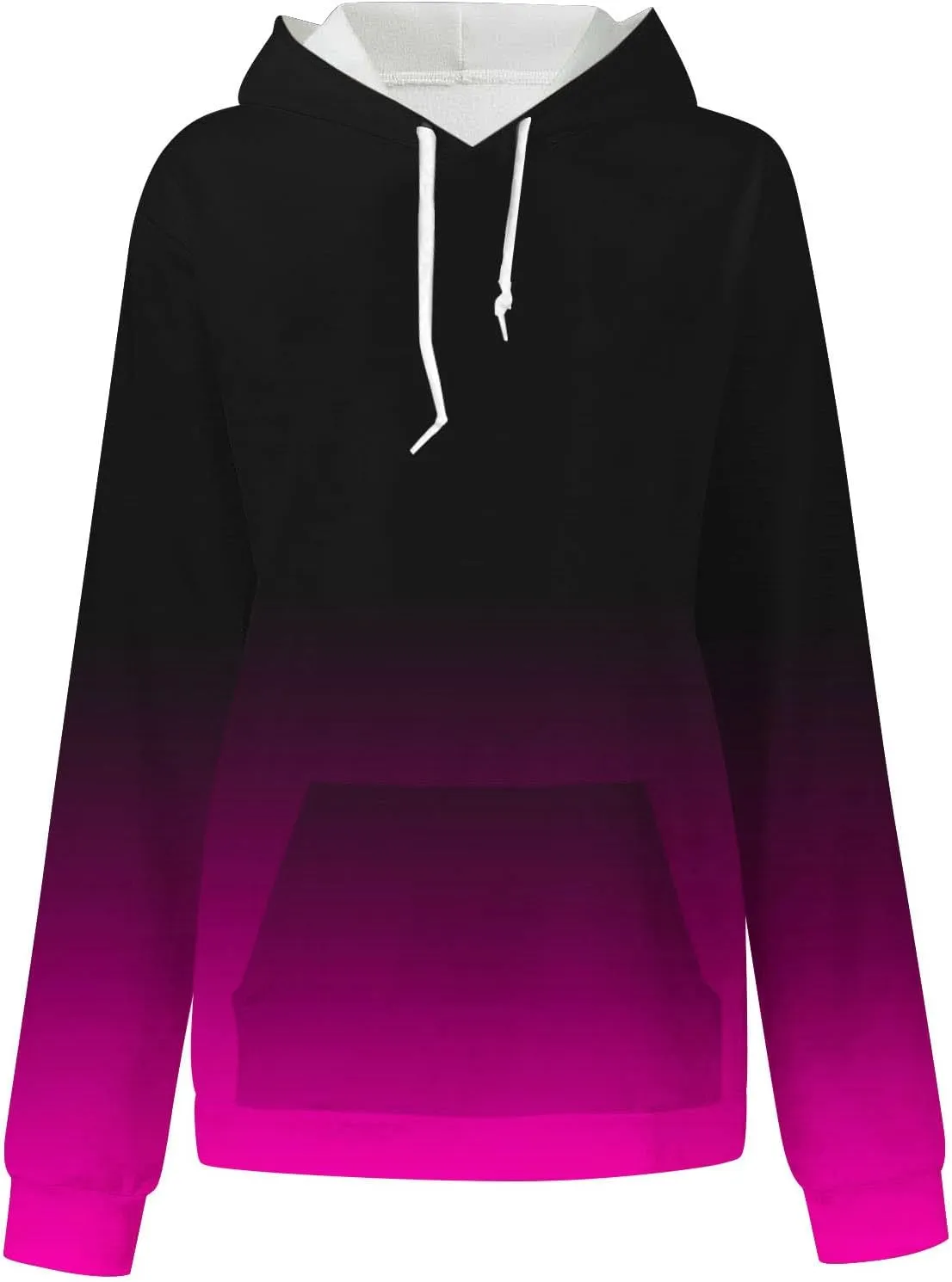 symoid Women's Hoodies 2023 Gradient Long Sleeve Casual Oversized Sweatshirts Loose Fit Drawstring Trendy Pullover Tops