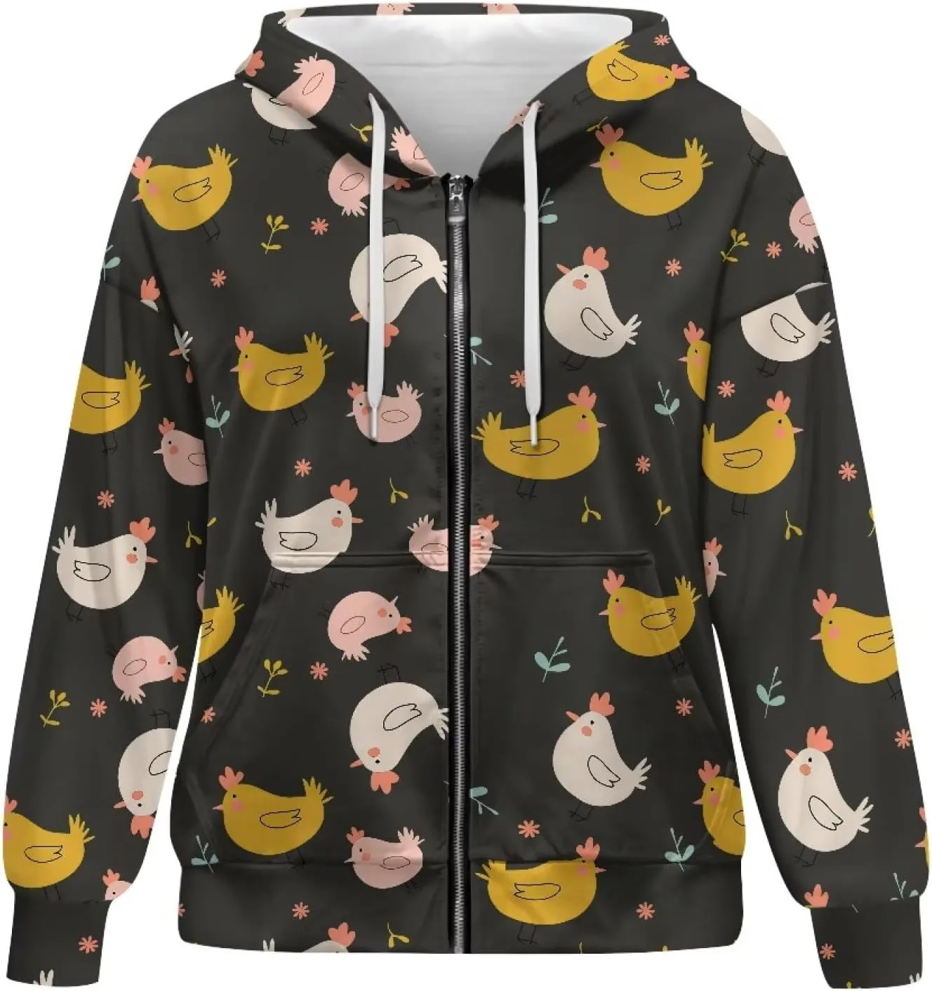 Women's Zip Up Hoodies Casual Long Sleeve Track Jackets With Pockets Fall Outfits Sweaters Fashion Jackets